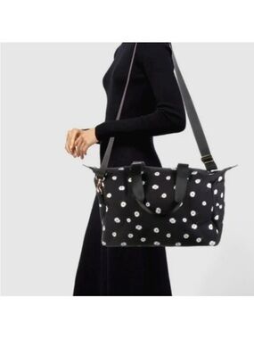 Alice + Olivia Black Daisy Print Weekender Bag